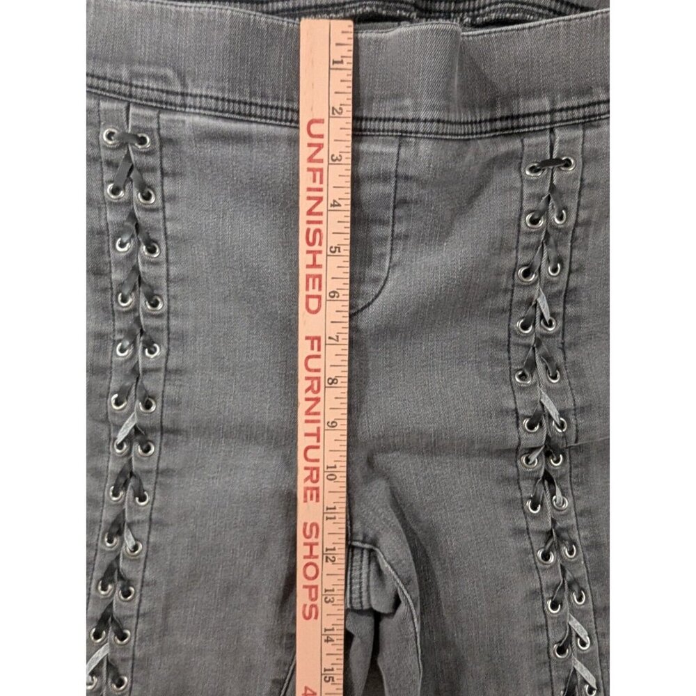 Torrid Denim Jeans Size 3R Grey Jegging Pull On Lace Up Legs High Rise Stretch - Picture 6 of 12